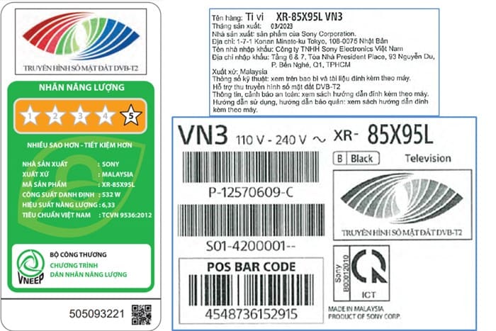 Google Tivi Mini LED Sony 4K 85 Inch XR-85X95L